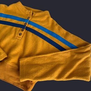 BDG Mustard Yellow Henley Sweatshirt with Blue Tag